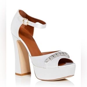 Malone Souliers Yurika Crystal Embellished High Heel Platform Sandals - NWT